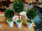 (R2) SET OF ARTIFICIAL TOPIARIES; 3 PIECE SET OF ARTIFICIAL, MULTI-STEM, BALL SHAPED TOPIARIES IN