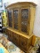 (R1) THOMASVILLE CHINA CABINET; 2 PC, RUSTIC MEDITERRANEAN STYLE CHINA CABINET. INCLUDES A CHINA