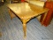(R3) KITCHEN TABLE; RECTANGULAR KITCHEN TABLE WITH CUT CORNERS AND QUEEN ANNE LEGS. MEASURES 54