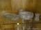 (R1) LOT OF ASSORTED GLASSWARE; 4 PIECE LOT TO INCLUDE A FOOTED ETCHED AND CUT CRYSTAL BOWL, AN OVAL