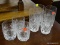 (R3) LENOX GLASSWARE; 7 PIECE SET OF LENOX, CUT CRYSTAL GLASSWARE TO INCLUDE 4 WATER GLASSES AND 3