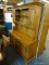 (R4) YOUNG REPUBLIC HUTCH; SOLID HARD ROCK MAPLE, 2 PC HUTCH TO INCLUDE A TOP AND BASE. TOP HAS 2