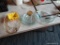 (BWALL) LOT OF ASSORTED KITCHEN ITEMS; 13 PIECE LOT TO INCLUDE A LIDDED JARS, A PYREX 8