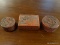 RED LACQUERED TRINKET BOXES; 3 CARVED RED LACQUERED TRINKET BOXES- RECTANGULAR BOX- 5 IN X 3 IN X 2