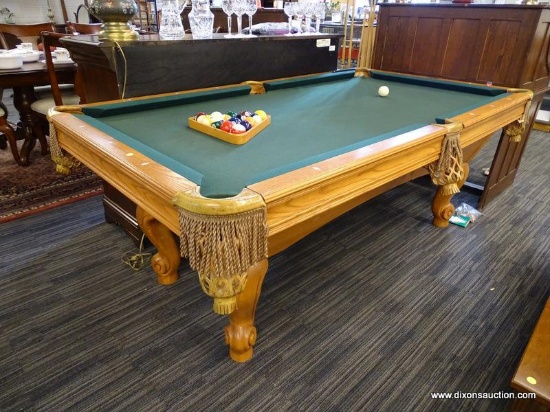 (R3) BRUNSWICK 7', SLATE POOL TABLE W/ ACCESSORIES; ACCESSORIES INCLUDE POOL BALLS, TRIANGLE, 8 POOL