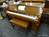 (R3) CABLE PIANO WITH BENCH; MAHOGANY, STANDARD PLAYER ACTION, CABLE PIANO EQUIPPED WITH UKELANO AND