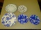 (R3) LOT OF DECORATIVE PLATES; INCLUDES 2 BLUE AND WHITE FLORAL PIER 1 PLATES, A BETTER HOMES AND