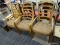 (R5) SET OF LADDERBACK ARM CHAIRS; 3 PIECE SET OF WALNUT, ARCHED LADDERBACK ARM CHAIRS WITH A BUTTON