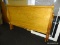 (R6) QUEEN SIZE BED; PINE, SCROLLING BED WITH A HEAD AND FOOTBOARD. MEASURES 63