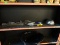 (SHELVES) LOT OF KITCHENWARE; SHELF LOT TO INCLUDE A FAN STEAMER, AN ICE SCOOP, A WHISK, A PAIR OF