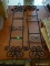 PAIR OF PLATE RACKS; 2 PIECE SET OF WALL HANGING, BLACK FINISHED IRON, DECORATIVE PLATE DISPLAY