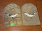 (R2) PAIR OF CLAY BIRD PLAQUES; 2 PIECE SET OF HAND CARVED BIRD PLAQUES. SIGNED HAMRICK ON BOTTOM