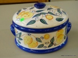 (R3) ITALIAN SUN COVERED DISH; STYLE-EYES BY BAUM BROTHERS, BEAUTIFUL CERAMIC COVERED SERVING DISH