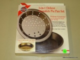 (R3) NORPRO PIE PAN SET; 3-IN-1 DELUXE NON STICK PIE PAN SET. ACTS AS A PIE CRUST SHIELD, PIE WEIGHT