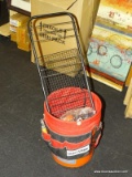 (R5) BUCKET WITH CRAFTSMAN TOOL LINER AND CONTENTS; LOT TO INCLUDE A LARGE BUCKET WITH A CRAFTSMAN