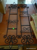 PAIR OF PLATE RACKS; 2 PIECE SET OF WALL HANGING, BLACK FINISHED IRON, DECORATIVE PLATE DISPLAY