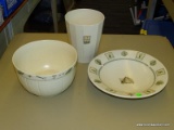 (R2) PFALTZGRAFF NATUREWOOD DISHES; 3 PIECE LOT TO INCLUDE A FRUIT BOWL, SALAD BOWL, AND VASE.