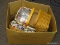 BOX LOT OF LONGABERGER BASKETS, LENOX HEART BOX, AND WALL SCONCE; LOT TO INCLUDE A LONGABERGER 2002