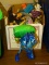 BOX LOT OF ASSORTED TOYS; INCLUDES ASSORTED ANIMAL TOYS, BIG BIRDS 3D CAMERA, TOY CARS, AND MORE!