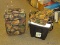 BOX LOT; INCLUDES A SUITCASE WITH MATCHING DRESS/SUIT BAG, ASSORTED WOMEN'S CLOTHES, AND A WALL