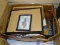 BOX LOT OF WALL ART; LOT TO INCLUDE 2 M.J. HUMMEL ROUND STAINED GLASS, A BACKDOOR GUESTS ARE BEST