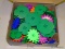 BOX LOT OF KIDS GEOMETRIC LINK TOYS.