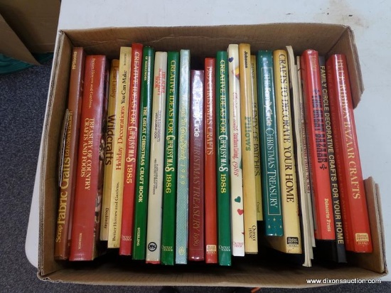 BOX LOT OF ASSORTED BOOKS; INCLUDES "THE SUPER SCRAP-CRAFT BOOK", "CREATIVE IDEAS FOR CHRISTMAS