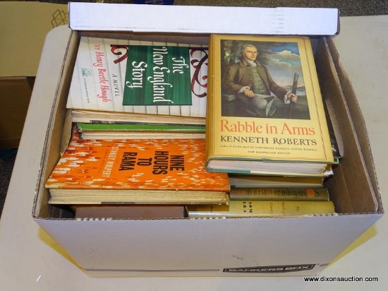 BOX LOT OF ASSORTED BOOKS; LOT TO INCLUDE "NINE HOURS TO RAMA" BY STANLEY WOLPERT, "THE MYSTERY OF