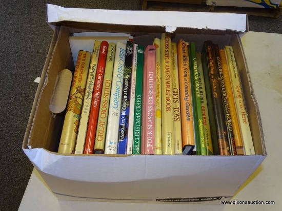 BOX LOT OF ASSORTED BOOKS; LOT TO INCLUDE "VANESSA-ANN'S' 101 CHRISTMAS ORNAMENTS", "THE COMPLETE