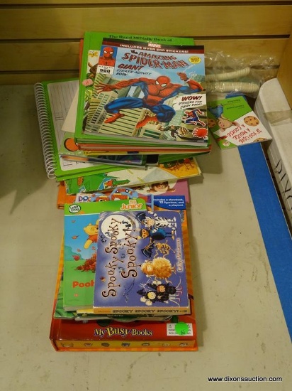 LOT OF ASSORTED CHILDREN'S BOOKS; INCLUDES "DC SUPER FRIENDS", DISNEY "POOH LOVES TO...", "DORA'S