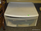 STERILITE STORAGE DRAWER WITH CONTENTS; CONTENTS INCLUDES ASSORTED REUSABLE BAGS.