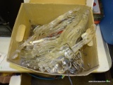 BOX FULL OF ASSORTED COAT HANGERS.