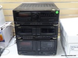 FISHER CD AND CASSETTE PLAYER WITH 2 CASSETTE HOLDERS AND A VERTICAL CD LOAD. MODEL NO. TAD-993.