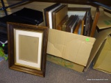 BOX LOT OF ASSORTED PRINTS AND PICTURE FRAMES; LARGE LOT TO INCLUDE 11 PICTURE FRAMES AND 15 PRINTS