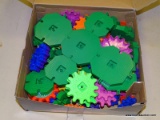 BOX LOT OF KIDS GEOMETRIC LINK TOYS.