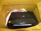 HP PHOTOSMART C4680 PRINTER/SCANNER/COPIER AND ASSORTED SCARVES. INCLUDES CORDS.