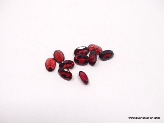 PARCEL BAG OF [10] 6MM X 4MM, RED OVAL GARNETS. 5 TOTAL CARATS.