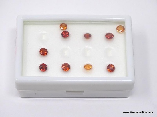 [10] 4.5MM ROUND SPESSARTITE GARNETS. 3.75 TOTAL CARATS.