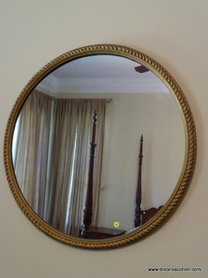 (MBED) MIRROR; ROUND GOLD MIRROR- 30 IN DIA.