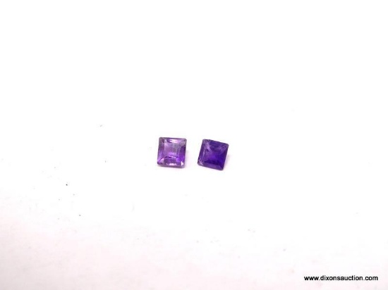 .68 CT RADIANT CUT AMETHYSTS. MEASURES 4MM X 4MM.