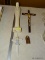 (R2) LOT OF RELIGIOUS FIGURINES AND CROSSED; 4 PIECE LOT TO INCLUDE A PRAYING MADONNA 13.5