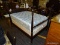 (R2) FEDERAL STYLE FULL SIZE BED; WALNUT, 4-POSTER FULL SIZE BED. SITS ON CASTERS. MEASURES 55
