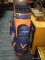 (R2) UNIVERSITY OF VIRGINIA GOLF BAG; UVA GOLF BAG WITH 14 GOLF CLUB SLOTS, 6 ZIPPERED POCKETS, AND