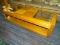 (R3) GLASS TOP COFFEE TABLE; OAK, CUT CORNER COFFEE TABLE WITH A LOWER SHELF AND 2 BEVELED GLASS