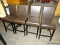 (R3) SET OF FAUX LEATHER SIDE CHAIRS; 4 PIECE SET OF BROWN, FAUX LEATHER KITCHEN CHAIRS WITH BLACK