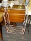 (R3) QUILT RACK; PINK FINISHED, METAL WIRE QUILT RACK WITH A LOWER SHELF. MEASURES 18