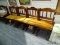 (WALL) SET OF WALNUT SIDE CHAIRS; 4 PIECE SET OF RUSTIC SIDE CHAIRS WITH A BANNISTER BACK AND HOUR