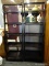 (R4) PAIR OF ANGLED BOOKCASES; 2 PIECE SET OF ESPRESSO FINISHED BOOKCASES WITH 5 GRADUATING SHELVES.