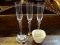(R1) SET OF ASSORTED GLASSWARE/CHINA; 5 PIECE LOT TO INCLUDE A SET OF 3 CRYSTAL CHAMPAGNE GLASSES