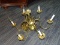 (R1) POLISHED BRASS CHANDELIER; 6-ARM, CANDLE STICK STYLE CHANDELIER. MEASURES 16